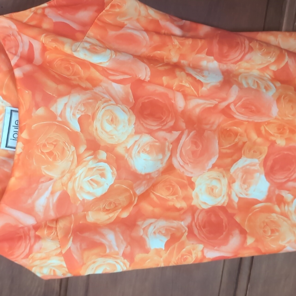Joules Orange Rose Print Dress See Measurements - Picture 3 of 5